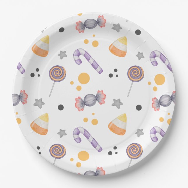 Halloween Pumpkin Animals Little Boo Baby Shower Paper Plates (Front)