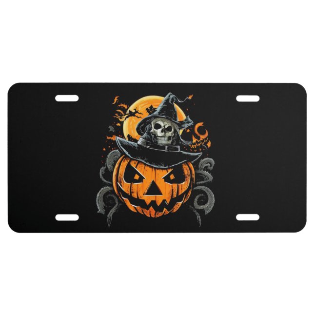 Halloween/pumpkin/autumn/fall  license plate (Front)