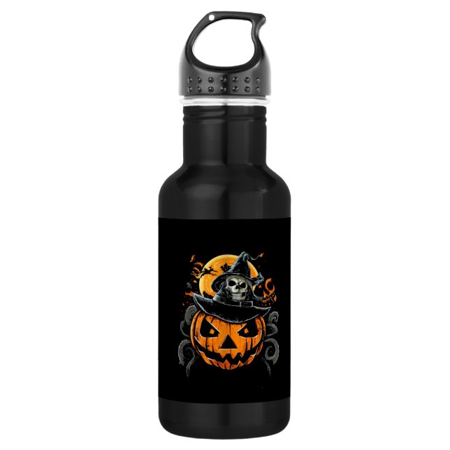 Halloween/pumpkin/autumn/fall  stainless steel water bottle (Front)