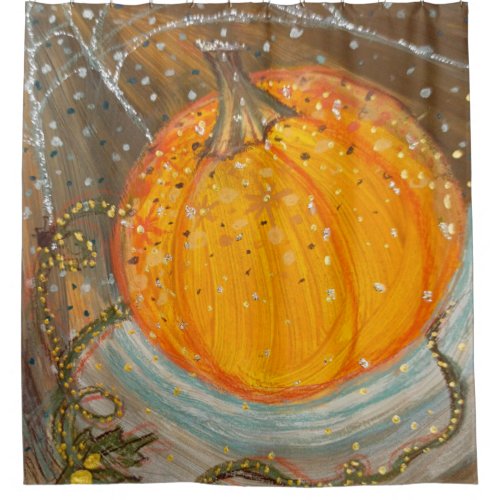 halloween pumpkin autumn shower curtain