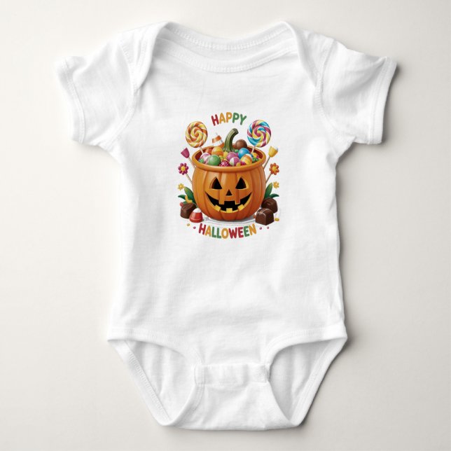 Halloween Pumpkin Baby Bodysuit (Front)