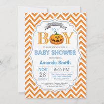 Halloween Pumpkin Baby Shower Invitation Boy