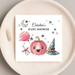 Halloween Pumpkin Baby Shower Paper Napkin