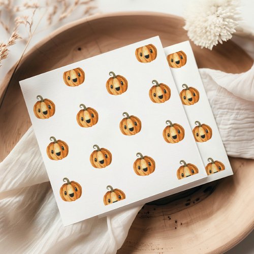 Halloween Pumpkin Baby Shower Paper Napkin