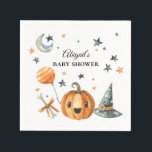 Halloween Pumpkin Baby Shower Paper Napkin<br><div class="desc">Halloween Pumpkin Baby Shower Paper Napkin</div>