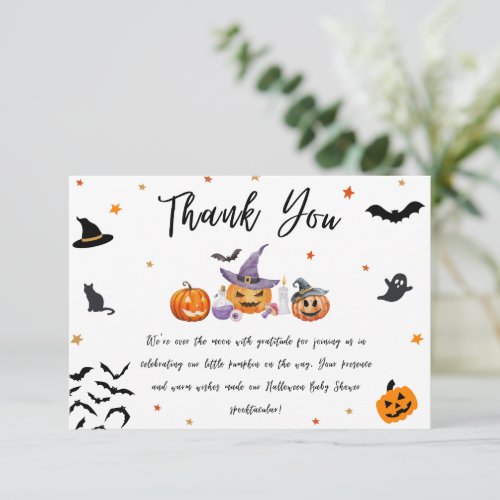 Halloween Pumpkin Baby Shower Thank You Card