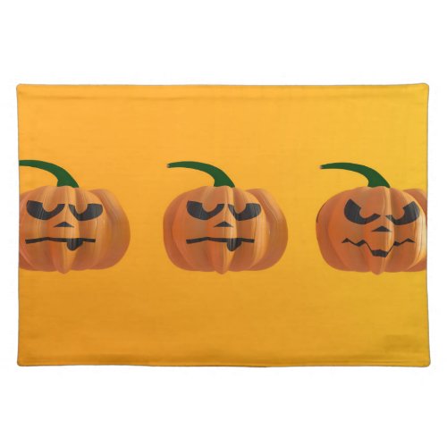 Halloween Pumpkin Background in Orange with Funny Cloth Placemat