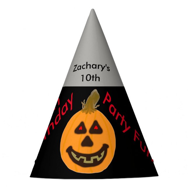Halloween Pumpkin Balloons Birthday Hats (Front)