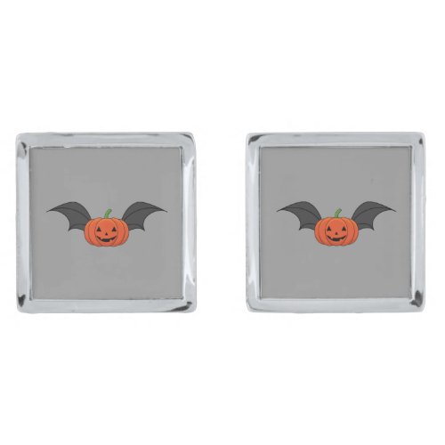 Halloween Pumpkin Bat Cufflinks
