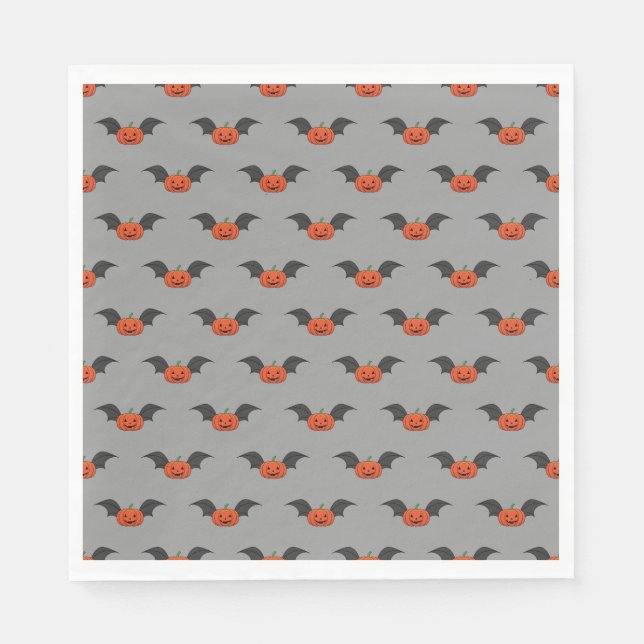 Halloween Pumpkin Bat Napkins (Front)