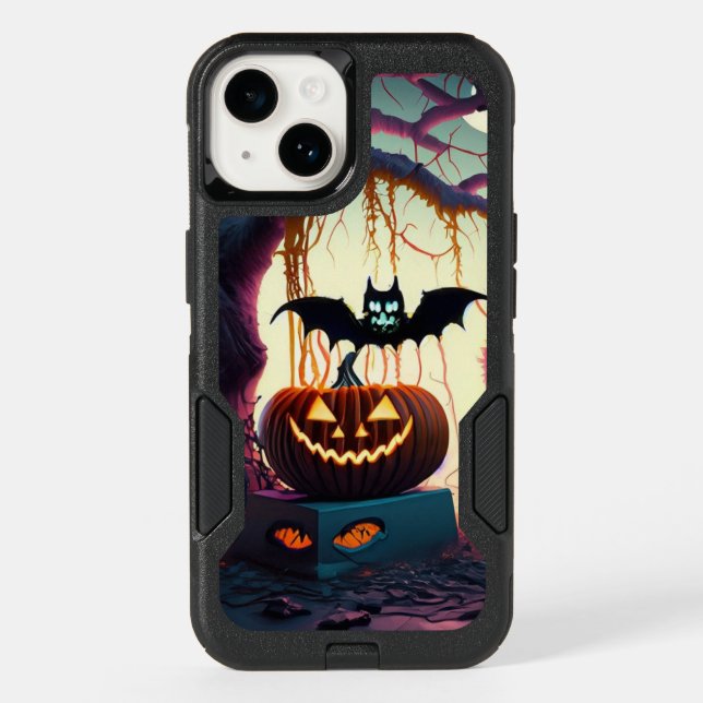 Halloween Pumpkin & Bat  Otterbox iPhone Case (Back)