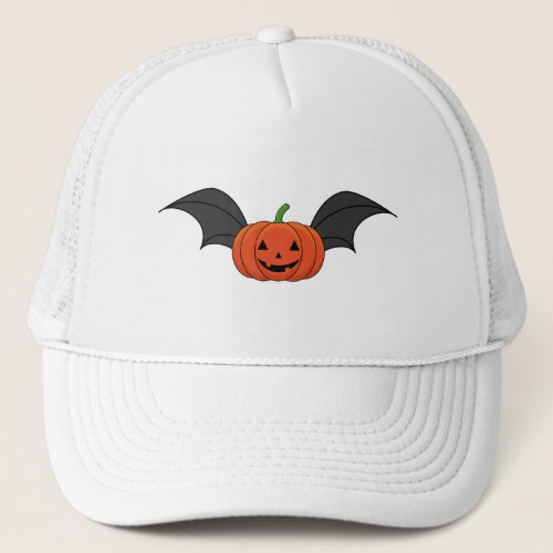 Halloween Pumpkin Bat Trucker Hat