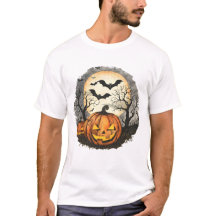 Halloween Pumpkin & Bats T-Shirt