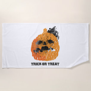Halloween pumpkin beach towel