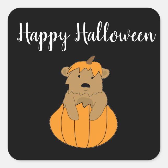 Halloween Pumpkin Bear Stickers (Front)