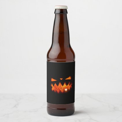 Halloween Pumpkin Beer Bottle Label