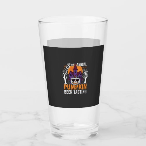Halloween Pumpkin Beer Tasting Haunted House Glass