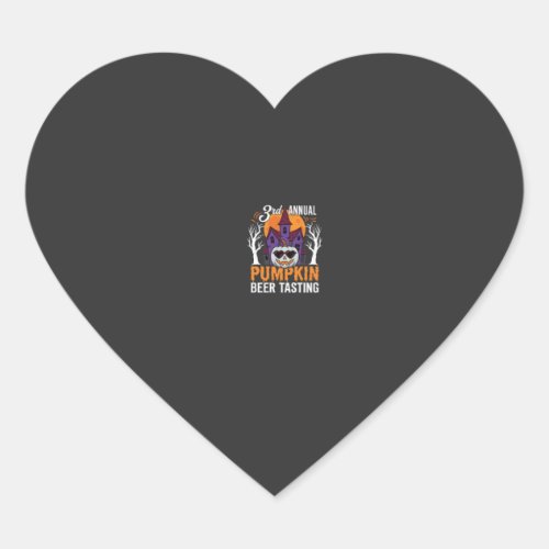 Halloween Pumpkin Beer Tasting Haunted House Heart Sticker