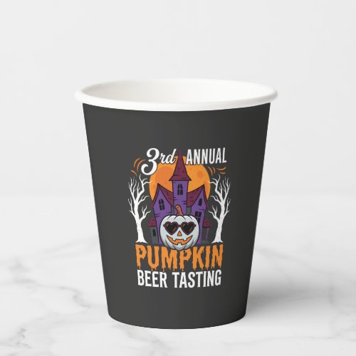 Halloween Pumpkin Beer Tasting Haunted House Paper Cups