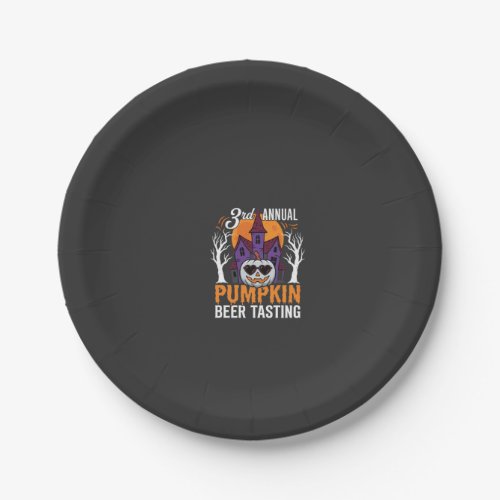 Halloween Pumpkin Beer Tasting Haunted House Paper Plates