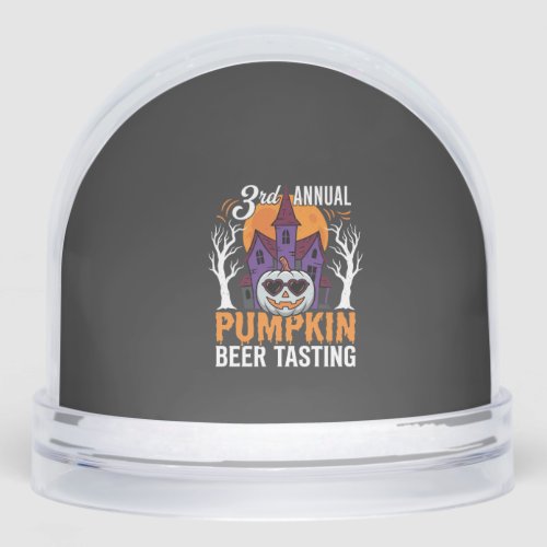 Halloween Pumpkin Beer Tasting Haunted House Snow Globe