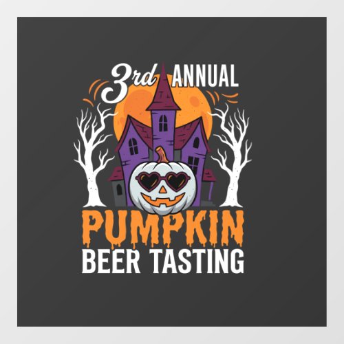 Halloween Pumpkin Beer Tasting Haunted House Window Cling