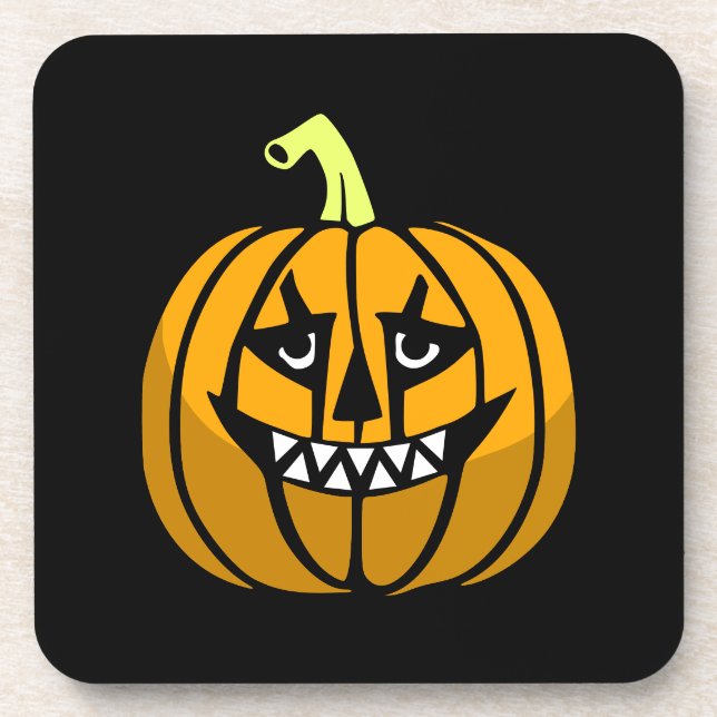 Halloween Pumpkin Beverage Coaster (Front)