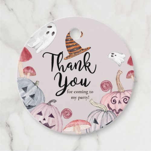 Halloween Pumpkin Birthday Circle Thank You Tag