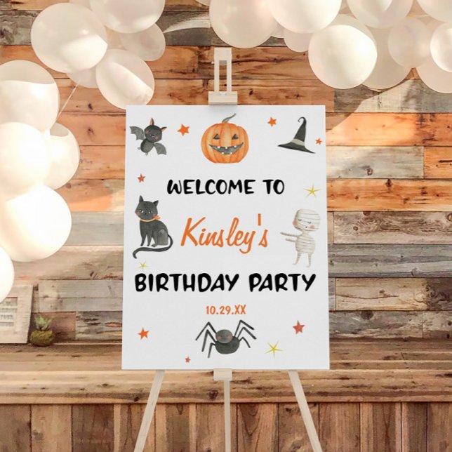 Halloween Pumpkin Birthday Party Welcome Sign (Creator Uploaded)