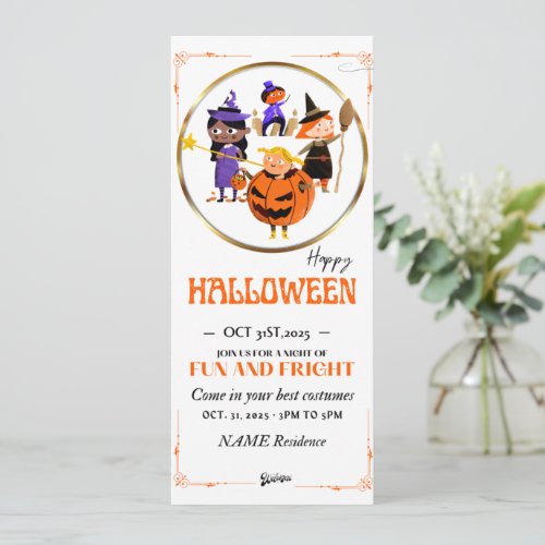 halloween pumpkin boo baby invitation