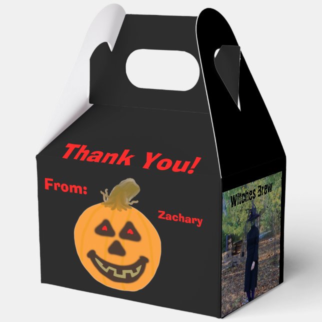 Halloween Pumpkin Boo Ghosts Witches Brew Favor Boxes (Back)