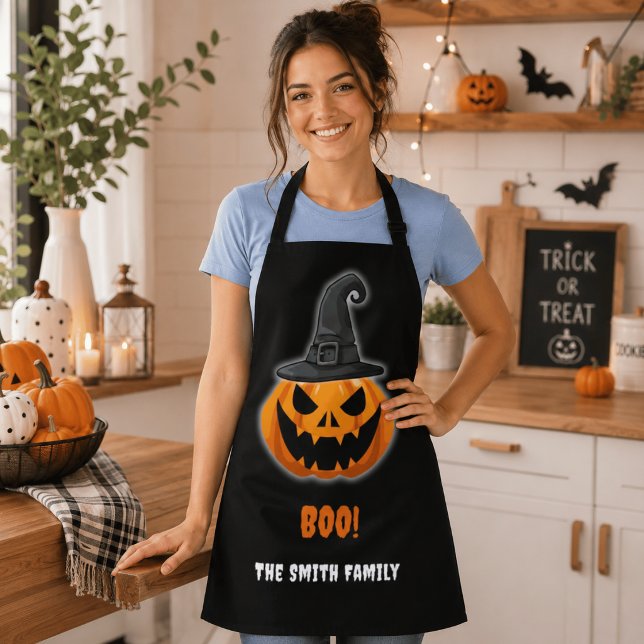 Halloween Pumpkin “BOO!” – Personalized Name Apron (Creator Uploaded)