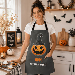 Halloween Pumpkin “BOO!” – Personalized Name Apron