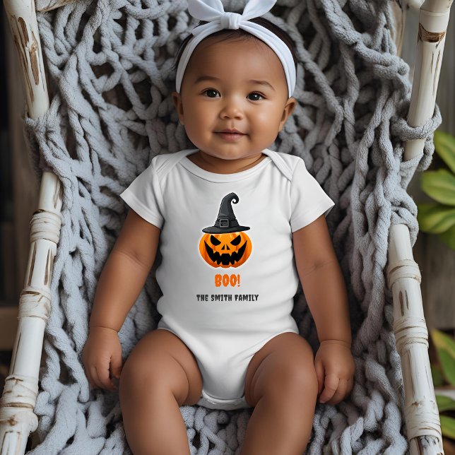 Halloween Pumpkin “BOO!” – Personalized Name Baby Bodysuit (Creator Uploaded)