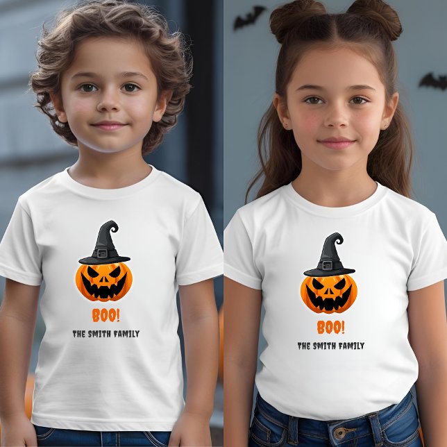 Halloween Pumpkin “BOO!” – Personalized Name Toddler T-shirt (Creator Uploaded)