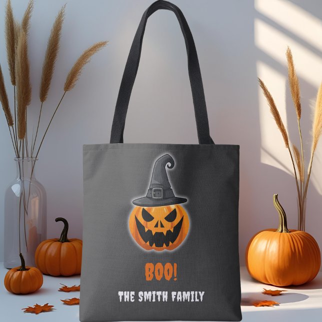Halloween Pumpkin “BOO!” – Personalized Name Tote Bag (Creator Uploaded)