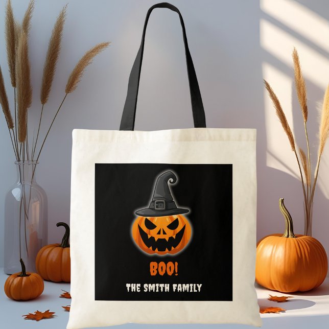 Halloween Pumpkin “BOO!” – Personalized Name Tote Bag (Creator Uploaded)