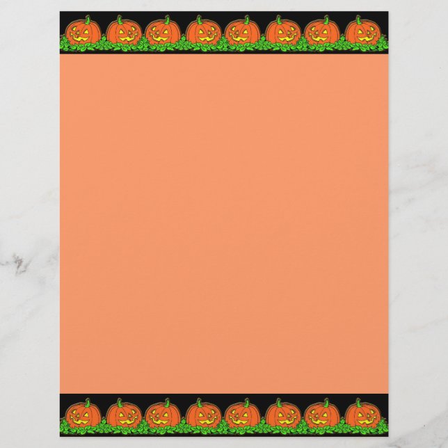 Halloween Pumpkin Border  Letterhead (Front)