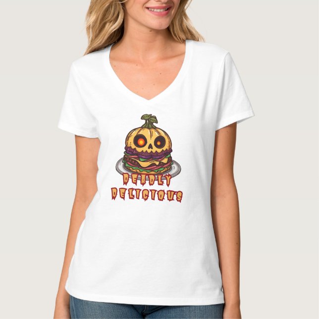 Halloween Pumpkin Burger woman  tshirt (Front)