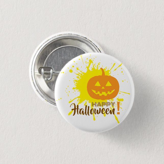 Halloween Pumpkin Button (Front & Back)