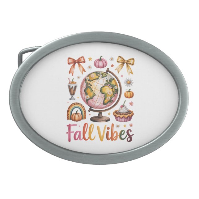 Halloween Pumpkin Camping Trip Belt Buckle (Front)