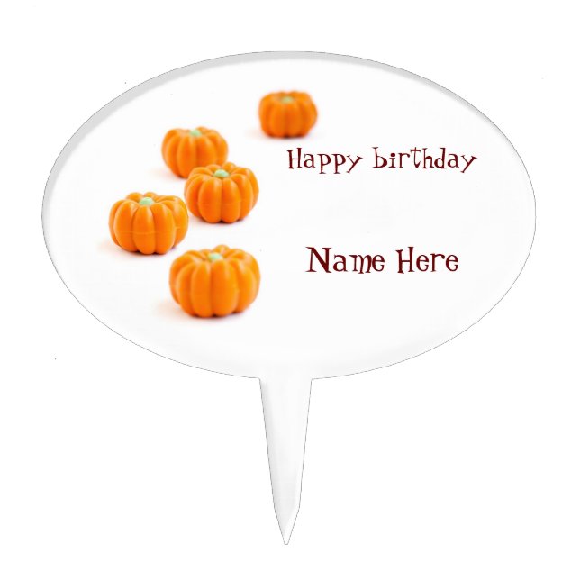 Halloween pumpkin candy cake topper (Front)