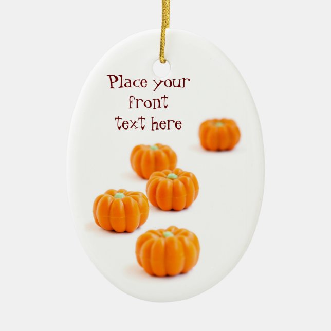 Halloween pumpkin candy ceramic ornament (Front)