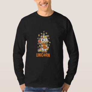 Halloween Pumpkin Candy Cute Unicorn Spooky Season T-Shirt