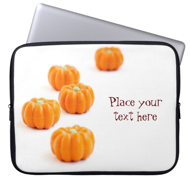 Halloween pumpkin candy laptop sleeve (Front)