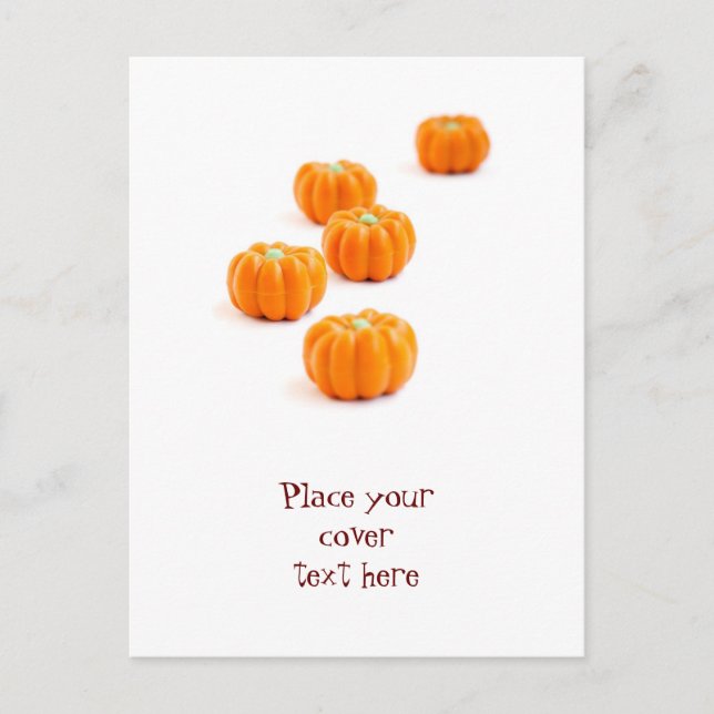 Halloween pumpkin candy postcard (Front)