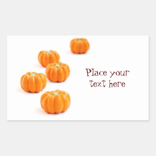 Halloween pumpkin candy rectangular sticker