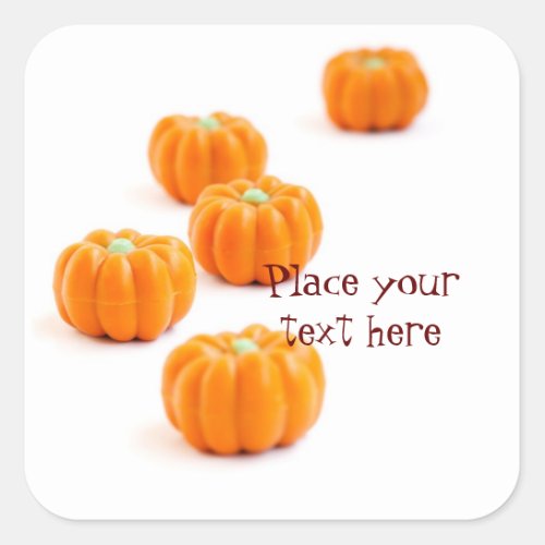 Halloween pumpkin candy square sticker