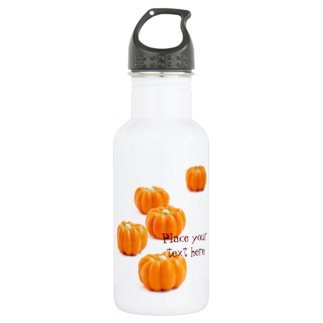 Halloween pumpkin candy stainless steel water bottle (Front)