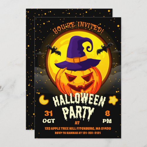 Halloween Pumpkin Carving Cute Spooktacular Kids Invitation